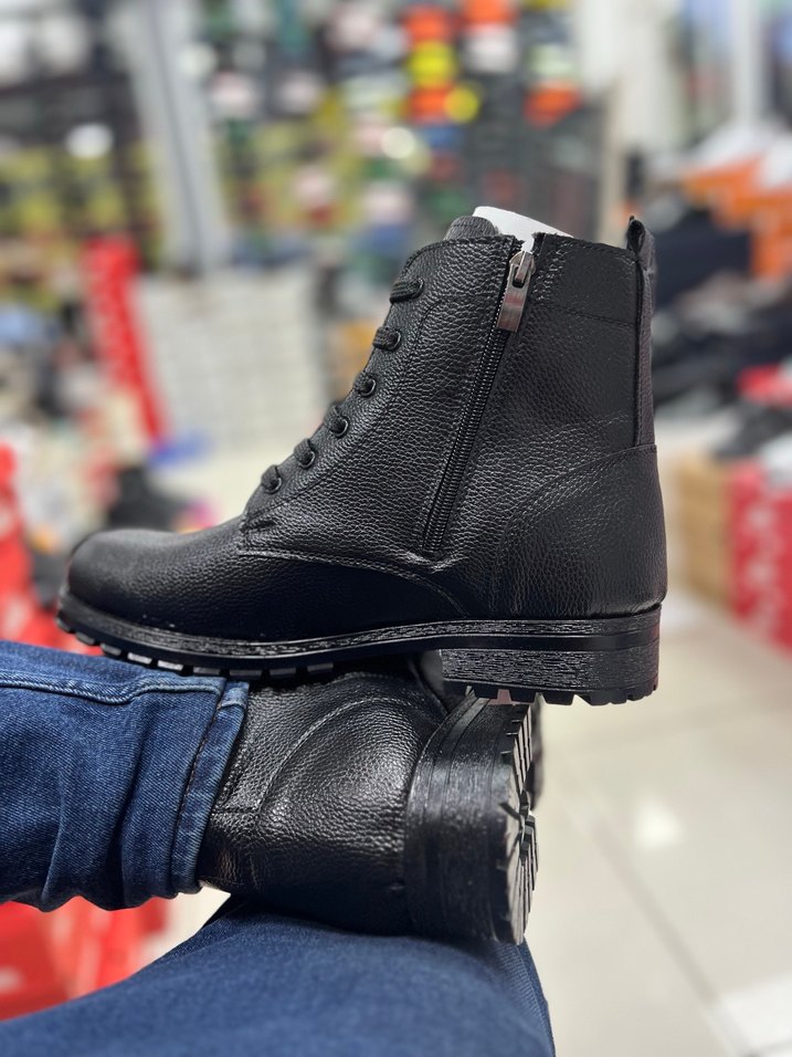 Siyah Bağcıklı Erkek Bot - Sokak Stili - Görsel 5