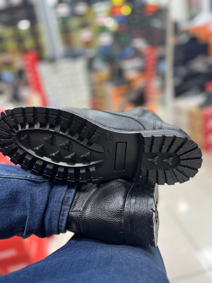 Siyah Bağcıklı Erkek Deri Bot - Görsel 5