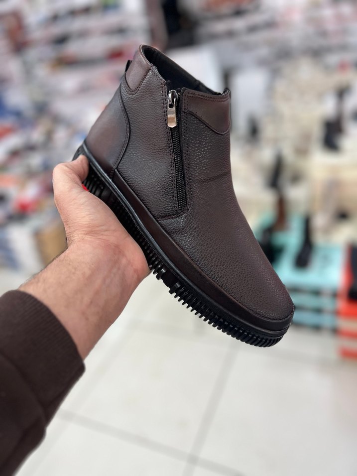 Fermuarlı Kahverengi Erkek Bot - Görsel 4