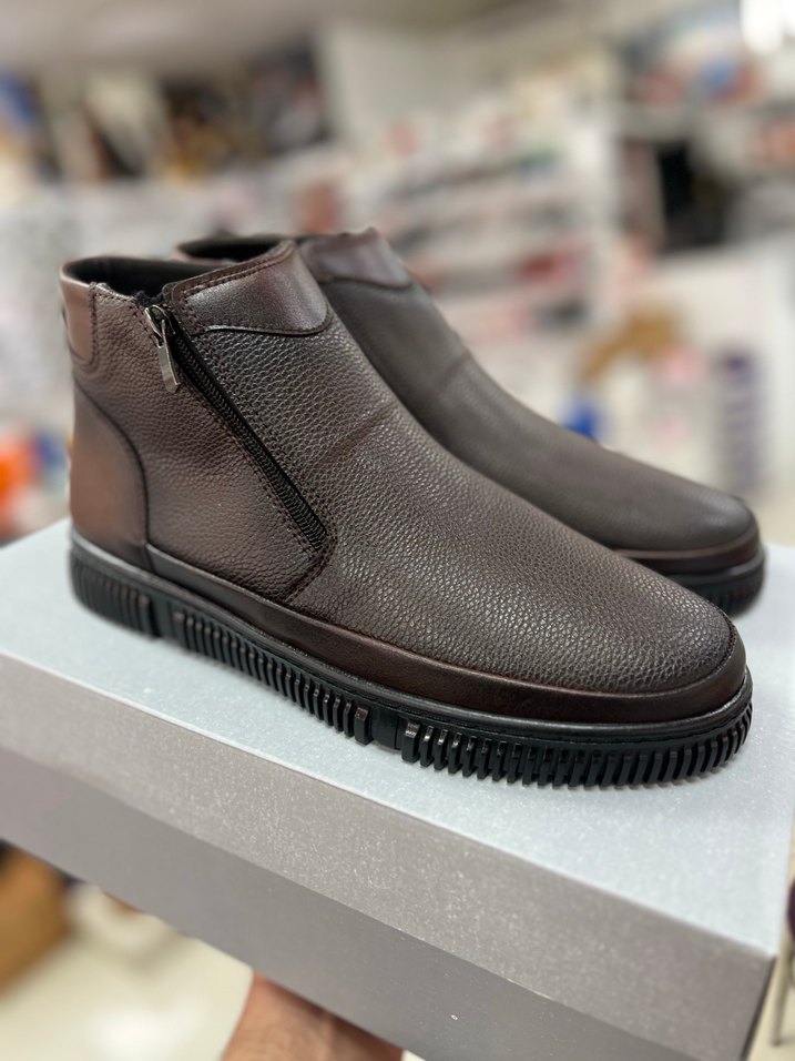 Fermuarlı Kahverengi Erkek Bot - Görsel 3