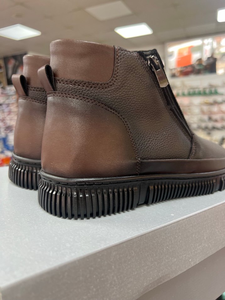 Fermuarlı Kahverengi Erkek Günlük Bot - Görsel 4