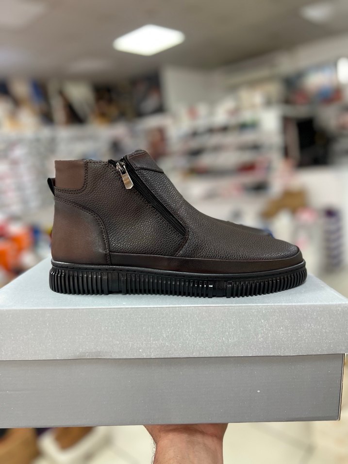 Fermuarlı Kahverengi Erkek Botu - Görsel 2