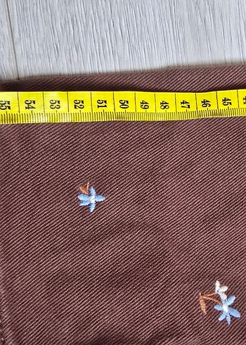 Kız Çocuk Kahverengi Nakışlı Bol Kesim Kot Pantolon - Görsel 4