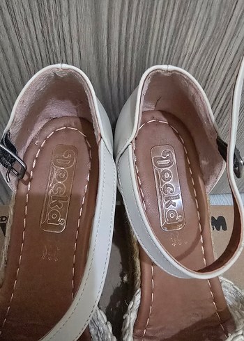 Bej Bohem Örgü Dolgu Topuklu Kadın Sandalet - Görsel 4