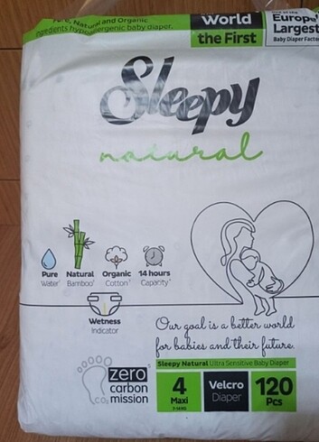 Sleepy 4 numara 120 adet cırtlı bebek bezi 