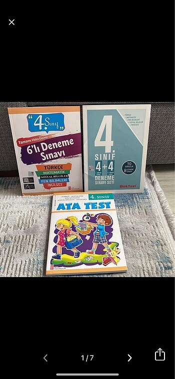 3 Adet 4. Sınıf Yardımcı Kitaplar