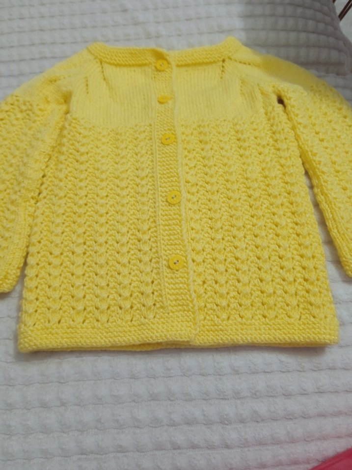 Sarı Kız Örgü Kolsuz Hırka yelek ceket - Görsel 2