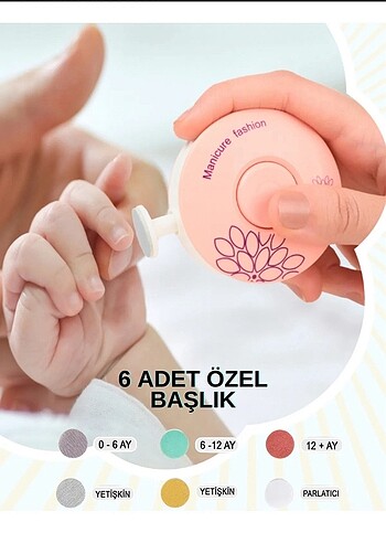 Yeni doğan Bebek tırnak törpüsü 6 renk mevcuttur