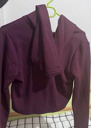 Kadın Bordo Fermuarlı Sweatshirt - Görsel 3