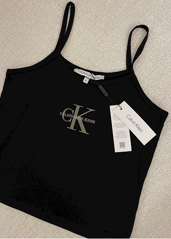 Calvin Klein Siyah Logo Kolsuz Top