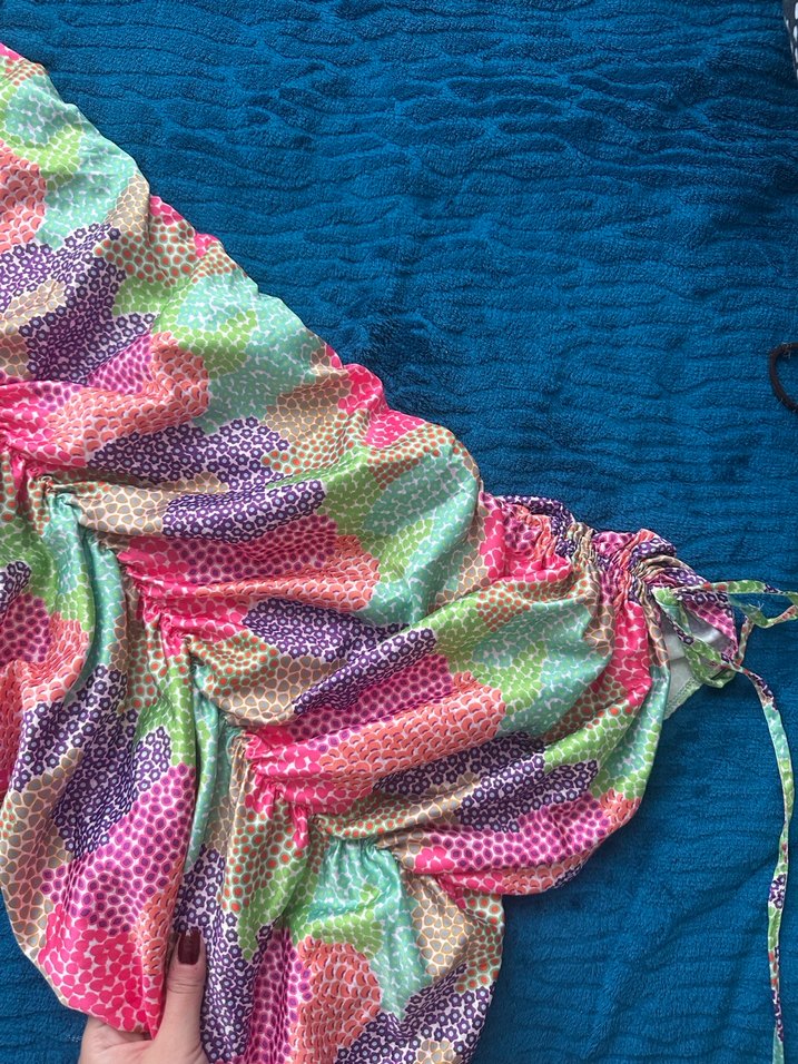 Renkli Bağlamalı Kadın elbise - Görsel 2