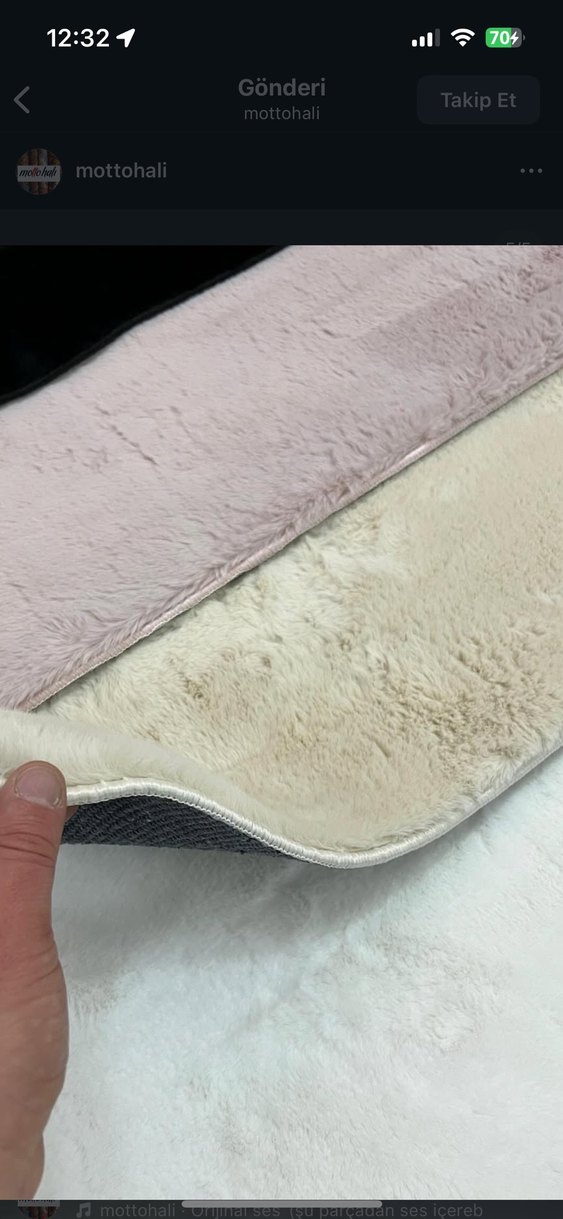 Siyah yumuşak peluş halı - Görsel 3