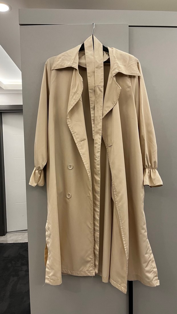 Uzun kemerli trençkot - Görsel 3