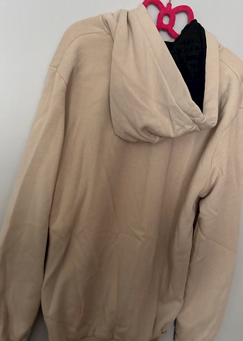 Bej Kapüşonlu Uzun Kollu Sweatshirt - Görsel 4