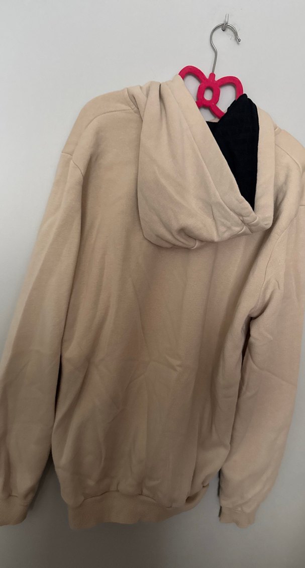 Bej Kapüşonlu Uzun Kollu Sweatshirt - Görsel 4