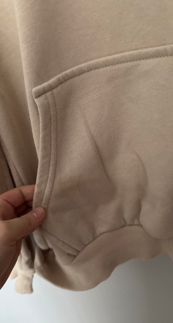 Bej Kapüşonlu Uzun Kollu Sweatshirt - Görsel 2