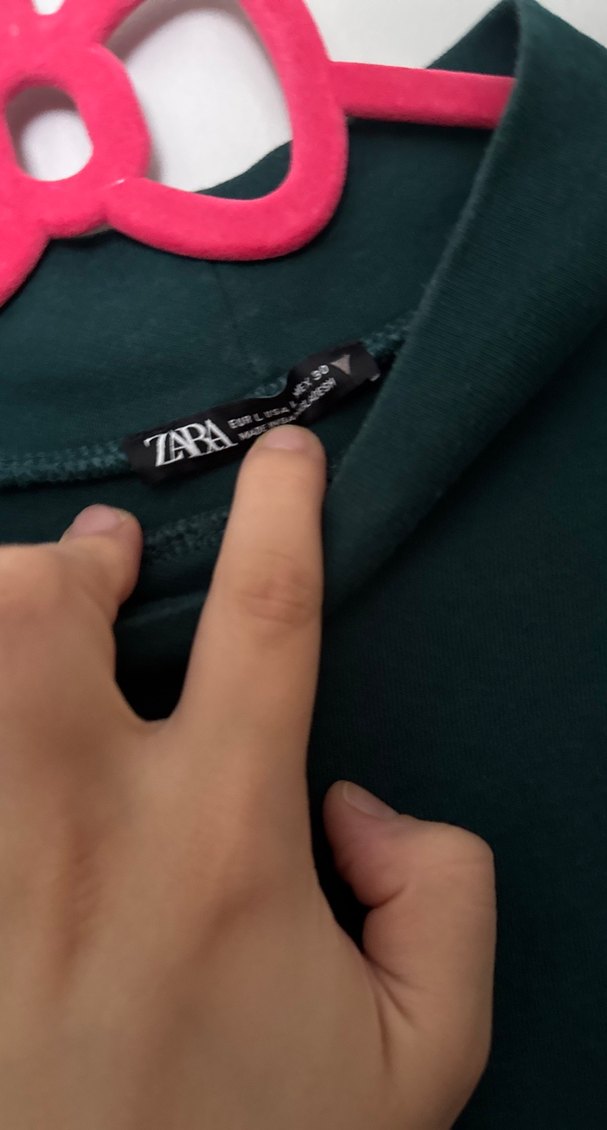 Kadın Yeşil Yüksek Yakalı Rahat Tişört zara - Görsel 4