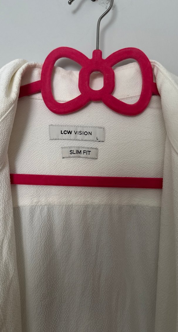 Düğmeli Beyaz Uzun Kollu Erkek Gömlek - Görsel 2