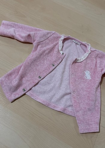 Düğmeli Pembe Kız Çocuk Hırka