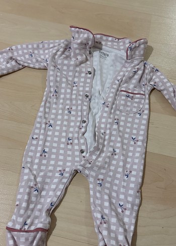 Düğmeli Bebek Kız Tulum - Pastel Beyaz