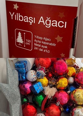 Renkli Yılbaşı Ağacı ve Süslemeleri - Görsel 2