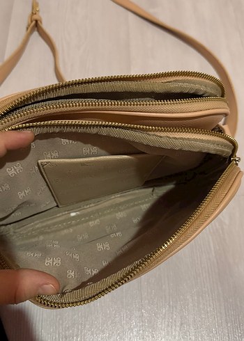 Bej Deri Kadın Çanta - Modern Klasik pierre cardin - Görsel 3