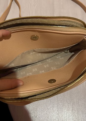 Bej Deri Kadın Çanta - Modern Klasik pierre cardin - Görsel 4