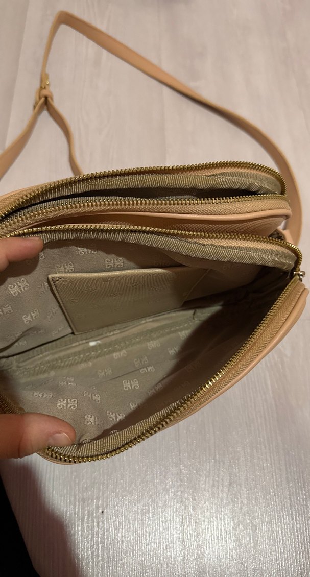 Bej Deri Kadın Çanta - Modern Klasik pierre cardin - Görsel 3