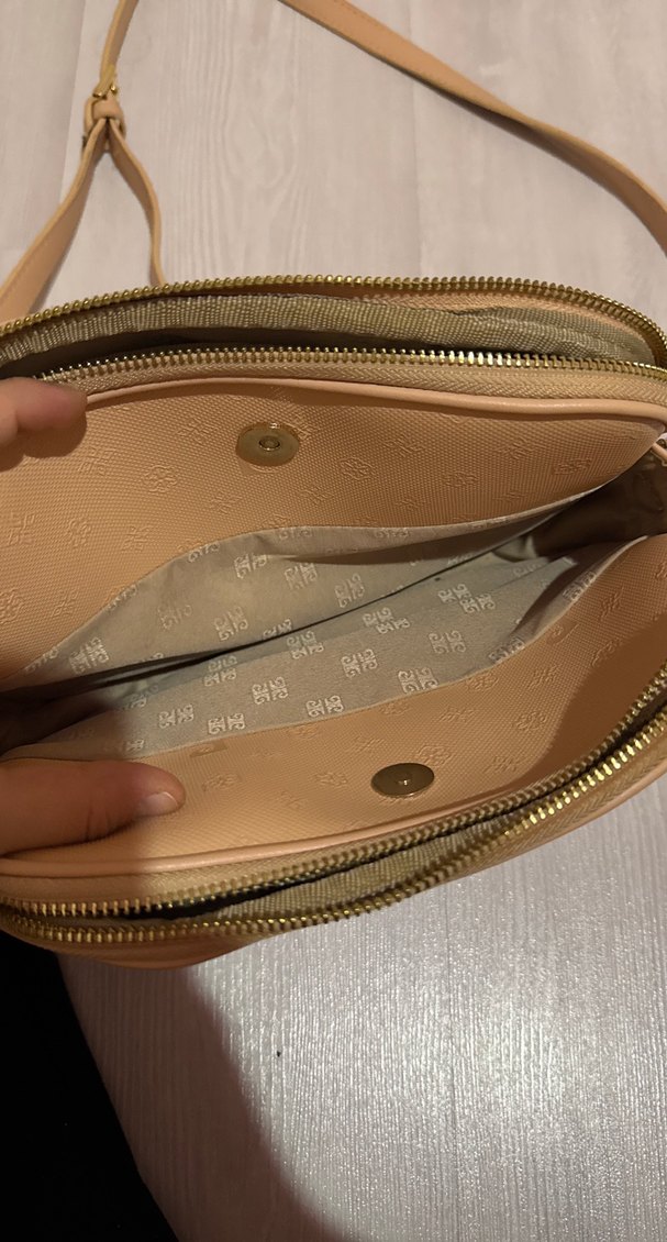Bej Deri Kadın Çanta - Modern Klasik pierre cardin - Görsel 4