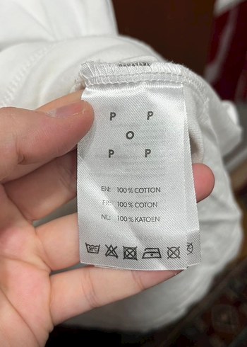 Pop Trading Co. Beyaz Baskılı Oversize Tişört - Görsel 6