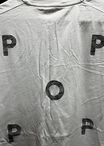 Pop Trading Co. Beyaz Baskılı Oversize Tişört - Görsel 5