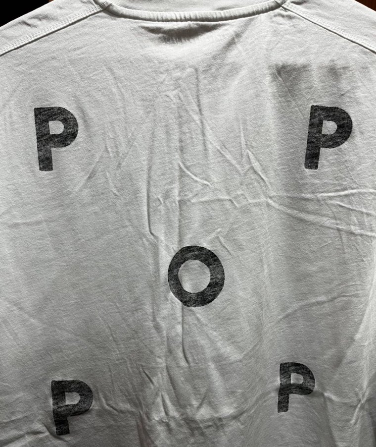 Pop Trading Co. Beyaz Baskılı Oversize Tişört - Görsel 5