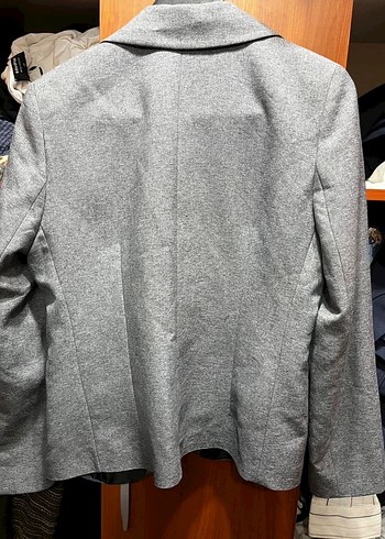 Gri Düğmeli Kadın Blazer Ceket - Görsel 6