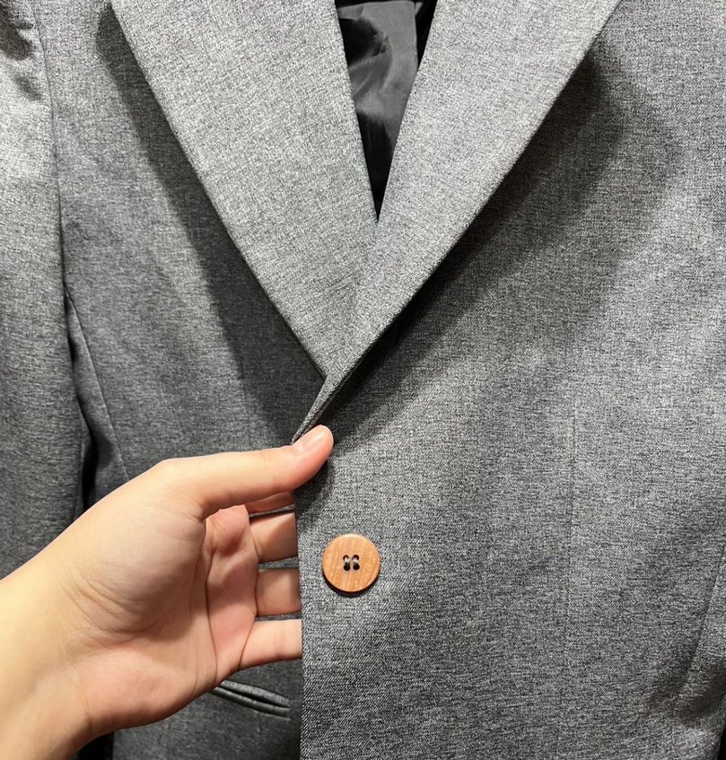 Gri Düğmeli Kadın Blazer Ceket - Görsel 2