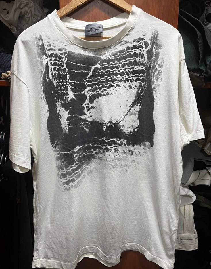 Death is easy Y2K baskılı beyaz tişört - Görsel 2