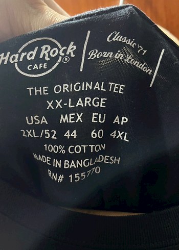 Hard Rock Baskılı Siyah Erkek Tişört - Görsel 4