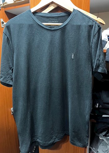 AllSaints Erkek Siyah Logo Nakışlı Tişört - Görsel 4