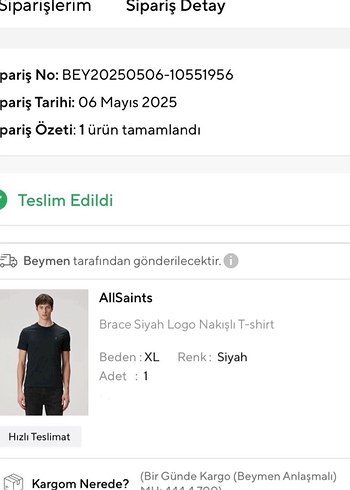 AllSaints Erkek Siyah Logo Nakışlı Tişört - Görsel 3