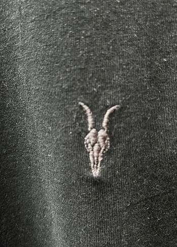 AllSaints Erkek Siyah Logo Nakışlı Tişört - Görsel 5