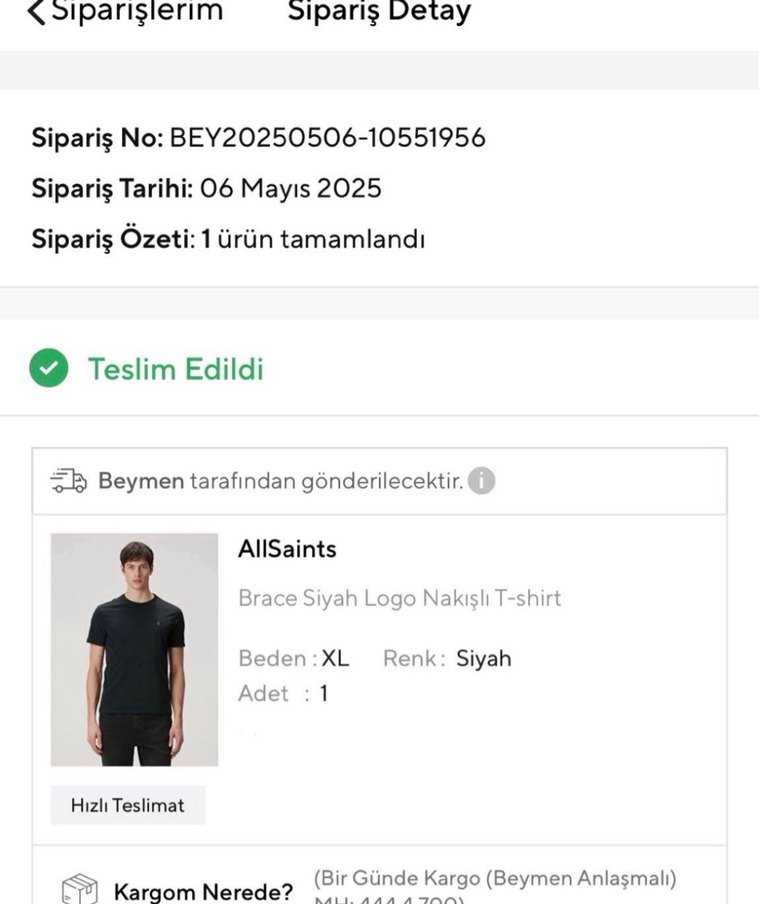 AllSaints Erkek Siyah Logo Nakışlı Tişört - Görsel 3