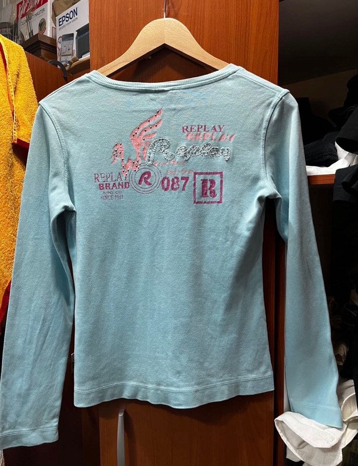 Y2k replay uzun kollu tişört - Görsel 2