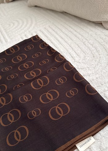 Zincir Detaylı Kahverengi imannor şal - Görsel 3