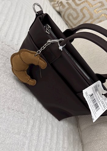 Kahverengi Deri Fermuarlı Kadın Çantası - Görsel 3