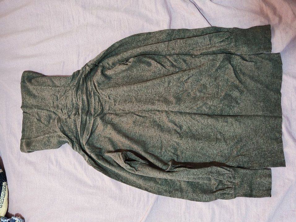 Gri Kadın Boğazlı Örgü Triko - Görsel 4