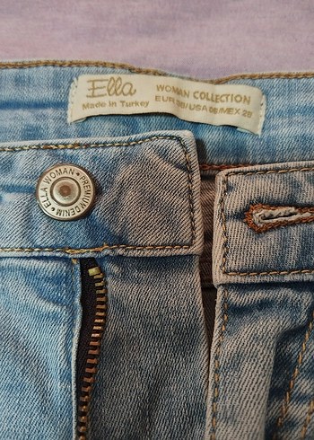 Nakışlı ve Dantelli Mavi Kadın Kot Pantolon - Görsel 2