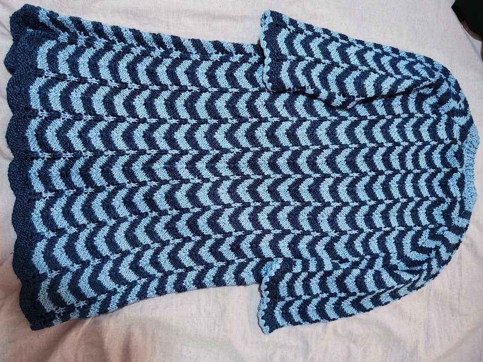 Mavi Gri V Yaka Triko el örgüsü - Görsel 4