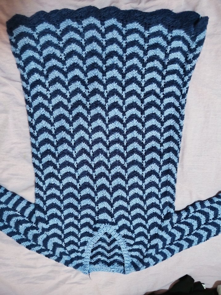 Mavi Gri V Yaka Triko el örgüsü - Görsel 2