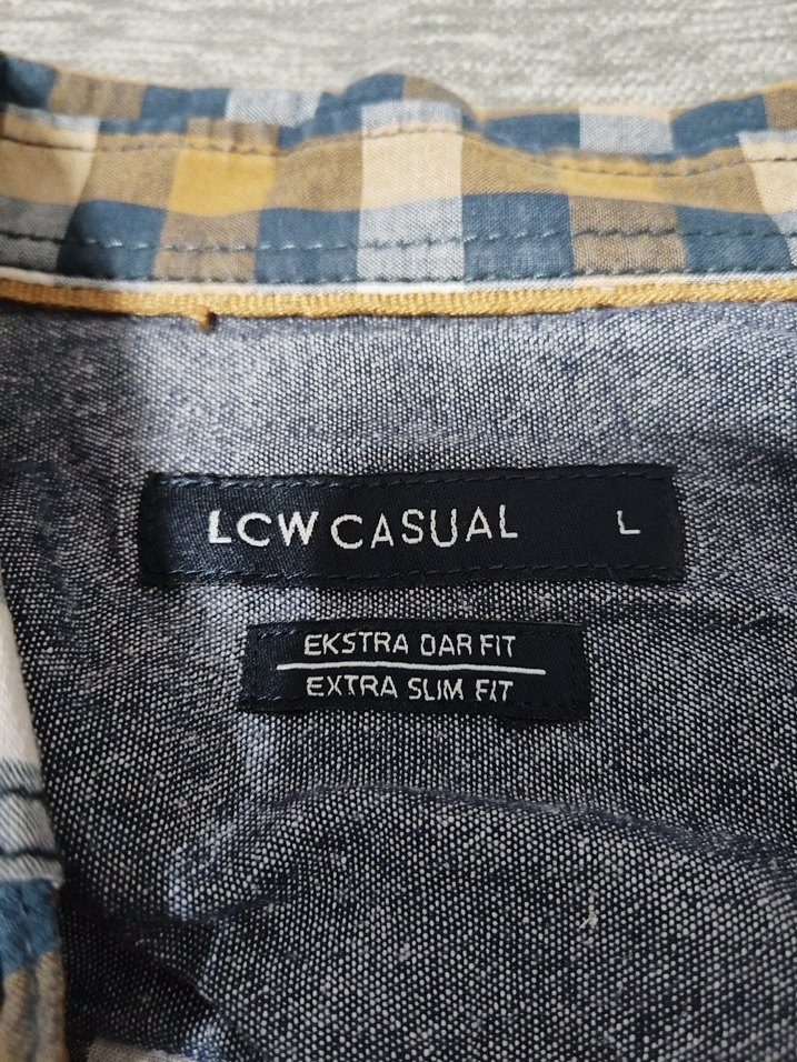 Düğmeli Ekose Desenli Erkek Gömlek - Görsel 3