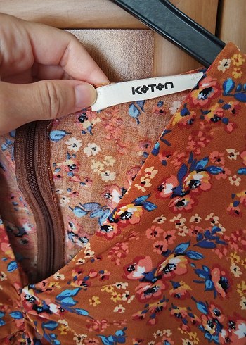 Koton Bohem V Yaka Elbise, Kısa Kollu, Gevşek Kesim