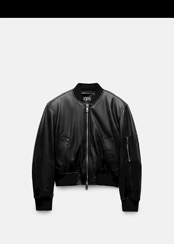 Zara deri crop bomber ceket